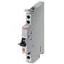 ABB Smissline signalkontakt SK 400 med 1NO+1NC kontakt, 9mm bred, grå plastkonstruktion med sort vippe og orange reset-knap.