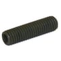 Jual Solar pinolskrue DIN913 45H, sort, M8x12 mm med indvendig 6-kant og flad ende på hvid baggrund.