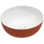Villeroy & Boch Artis bordstående vask i orange keramik, 43 cm diameter, med hvid inderside og bundventil.