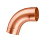 VMZINC kobber 72 graders bøjning på 76 mm, med muffe og reduceret ende for nem installation.