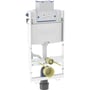 Geberit GIS element til væghængt toilet, 100 cm højt, med Omega cisterne og tilslutningsrør.
