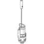 Oras Electra pilotventil, en reservedelskomponent med cylindrisk hoved og tynd stift forbundet til en spiralformet ledning.