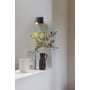 Astro Lighting Ascoli Single spot i bronze monteret på væggen og tændt over dekorative vaser og en plante.