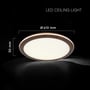 Teknisk illustration af V-TAC LED loftlampen, der viser dimensionerne 410 mm i diameter og 30 mm i dybde.