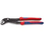 Knipex Cobra vandpumpetang på 300 mm med røde og blå greb, viser kæberne og indstillingsmekanismen.