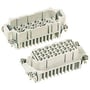 Harting Han D 40-position hun indsats crimp i grå plast, med tydelig visning af de 40 individuelle crimp-kontakter.