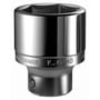 Bahco 1/2" 6-kant top med 19mm dimension, forkromet finish og en knap til hurtig udløsning.