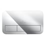 Villeroy & Boch ViConnect E200 betjeningsplade i krom set lige forfra med to knapper og en diagonal lysrefleks.