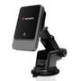 Vinklet billede af Verbatim Charge 'n' Drive Magnetic Wireless Car Charger monteret med sugekopfod.