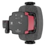 Grundfos ALPHA2 GO cirkulationspumpe med sort display og røde detaljer, vist fra siden med isolering og 2" tilslutninger.