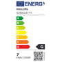 Energimærke for Philips Hue LED-filamentpæren viser energiklasse G og et forbrug på 7 kWh pr. 1.000 timer.