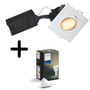 Uni Install indbygningsspot, inkl. LED-pære (Philips Hue White / 80Ra / 6W / 400lm / 36° / 2700K / A+ / dæmpbar), GU10 (230V), firkantet, hvid (mat) – Nordtronic, Philips Lighting
