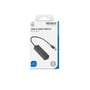 Deltaco USB-A hub med 4 porte, 5 Gbit/s, slim design i sort emballage med produktinformation.