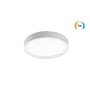 SG Armaturen Disc 290 TW LED-armatur i hvid pulverlakeret aluminium med opal diffuser og TW-logo. Armaturet er 288mm i diameter.