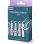 Sidevisning af Nordic Quality EB28P Standard Soft børstehoveder i 4-pak på produktemballage.