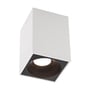 Bagsiden af den hvide SpectrumLED Chloe Elemento GU10-lampe med monteringsbeslag, ledninger og tilslutningsklemmer.