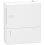 Schneider Electric MiniPragma afdækning til eltavle, 1 række med 8 moduler, fremstillet i hvid plast.