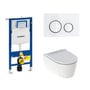 Geberit Sigma 112 cm toiletpakke, inkl. Geberit ONE, Turboflush + SoftClose toiletsæde, og Sigma21: Hvid (krom detajler) trykknap