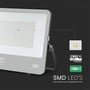 V-TAC 200 W LED-projektør med synligt LED-felt; grafikken fremhæver CREE-lyskilden og LED-komponenterne.
