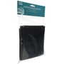 Nordic Quality universal emhættefilter i sort, måler 335x355x10mm, pakket i klar plast med ophæng.