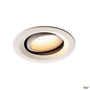 SLV NUMINOS MOVE M indbygningsspot i hvid aluminium med 17,5W LED og 3000K lysfarve, vist forfra med drejelig lyskilde.