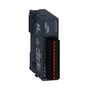 Schneider Electric Modicon TM3 DI8 digitalt indgangsmodul med 8 kanaler og 24V DC forsyning, vist med tydelig mærkning af indgange og COM-terminaler.