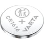 Et Varta CR1616 lithium knapcellebatteri set forfra, med Varta logo og 'CR1616' angivet.
