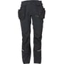 Kansas Håndværkerbuks Evolve 130160 i sort, med fuld stretch materiale, CORDURA-forstærkede hængelommer og refleksdetaljer.