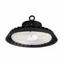Undersiden af SpectrumLED PLATEO 4 LED high bay på 200 W viser LED-ringene under den hvide diffuser.