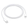 Apple USB-C til Lightning-kabel, 1 meter langt, hvidt, viklet op og med begge stik synlige på hvid baggrund.