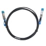 Et sort 3 meter Deltaco SFP28 til SFP28 25G DAC kabel viklet op med SFP28-stik i hver ende.