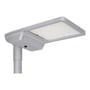 Ledvance Streetlight Flex L LED-vejbelysning set skråt fra siden med hvidt armatur og lodret mastemontering.