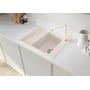 Blanco ELON 45S UXI køkkenvask i soft white SILGRANIT® med afløb og hvid armatur, 65x50 cm.