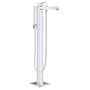 Grohe EuroCube gulvmonteret kar/brusesøjle i krom med 298mm tud og integreret håndbruserholder, viser etgrebsarmaturet.