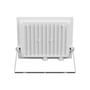 Bagsiden af SpectrumLED Noctis Lux 4 projektør, 50W, viser køleribber og monteringsbeslag i hvidt aluminium.