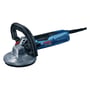 Blå Bosch betonsliber GBR 15 CA med 1500W motor, ergonomisk håndtag og børstehoved. Præsenteret på en hvid baggrund.