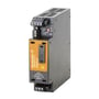 Weidmüller Pro Top1 strømforsyning 120W, 12VDC, 10A med tydeligt mærkede input- og outputterminaler og justeringsmulighed.