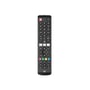 One For All URC 4910 erstatningsfjernbetjening til Samsung TV, set ovenfra med grøn baggrund.