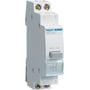 Hager SVN331 trykknap, 1 modul bred, 16A, 250V AC, med 2 sluttefunktioner og tydelig mærkning.