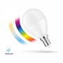 SpectrumLED Easy Smart E14-kronepære P45 med farvespektrum og synligt Bluetooth-symbol under pæren.