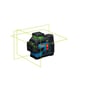 Bosch GLL 12V-100-33 CG Professional grøn linjelaser med grønne 3 x 360° laserlinjer, vist på hvid baggrund.