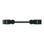 Wago Winsta Midi mellemkabel på 3 meter med 3-polede hun/han stik i sort PVC Eca.