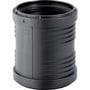 Geberit Silent PP 90 mm dobbeltmuffe til spildevand i sort plast med indgraveret tekst. Produktet er lydoptimeret og fremstillet i 3-lags materiale.
