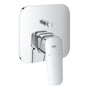 GROHE Cubeo etgrebsbatteri i krom med firkantet frontplade og et hvidt greb med markering for varmt og koldt vand.