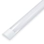 V-TAC LED-armatur på 120 cm set skråt fra enden, med hvid, afrundet afskærmning.