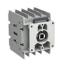 ABB OT Plus OT25G1-4DQN2 lastafbryder på 25 A set skråt forfra fra en lidt anden vinkel, med synlig akselåbning.