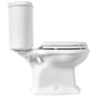 Lavabo Contea Retro gulvstående toilet med SC-sæde og S-lås set fra siden, så cisternens og skålens profil ses.