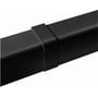 Sort samlemuffe til 80x60mm montagekanaler for varmepumper, vist på hvid baggrund.