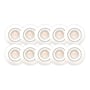 Scan Products Luna Quick install 2.0 ISO LED-spots, 10 stk. i mat hvid med en diameter på 88 mm. Billedet viser ti spots arrangeret i to rækker.