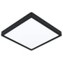 EGLO CONNECT Fueva-Z sort kvadratisk loftlampe i aluminium med mat finish, 28,5x28,5 cm og IP44.